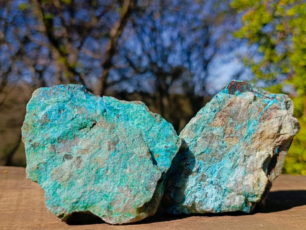Natural Cobbed Shattuckite Specimens x 6 From Kaokoveld, Namibia - Toprock Gemstones and Minerals 