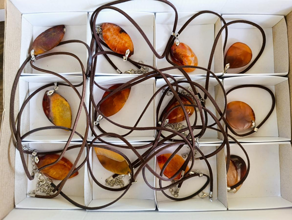 Hand Made Carnelian Agate Gemstone Necklaces x 12 From Madagascar