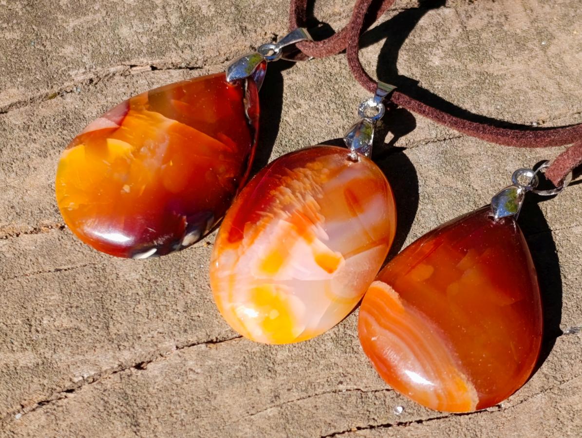 Hand Made Carnelian Agate Gemstone Necklaces x 12 From Madagascar - Toprock Gemstones and Minerals 