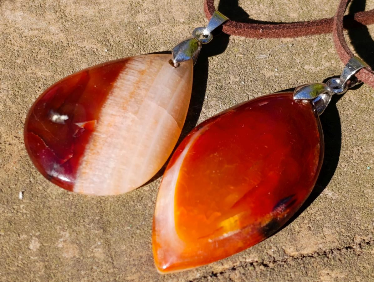 Hand Made Carnelian Agate Gemstone Necklaces x 12 From Madagascar - Toprock Gemstones and Minerals 
