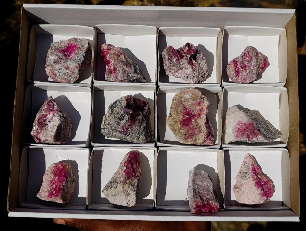 Natural Spherocobaltite Specimens x 12 From Musonoi Mine, Congo - Toprock Gemstones and Minerals 