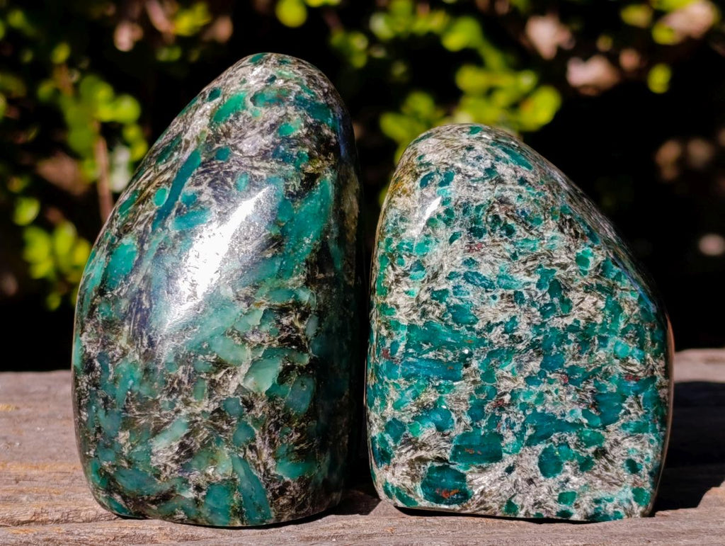 Polished Emerald Mica 'Mutokolite' Standing Display Pieces x 4 From Mutoko, Zimbabwe - Toprock Gemstones and Minerals 