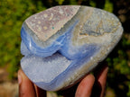 Polished Blue Lace Agate Standing Display Pieces x 2 From Nsanje, Malawi - Toprock Gemstones and Minerals 
