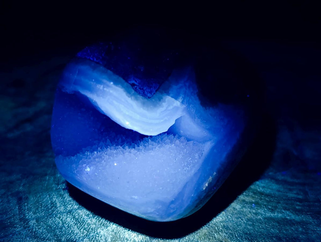 Polished Blue Lace Agate Standing Display Pieces x 2 From Nsanje, Malawi - Toprock Gemstones and Minerals 