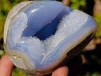 Polished Blue Lace Agate Standing Display Pieces x 2 From Nsanje, Malawi - Toprock Gemstones and Minerals 