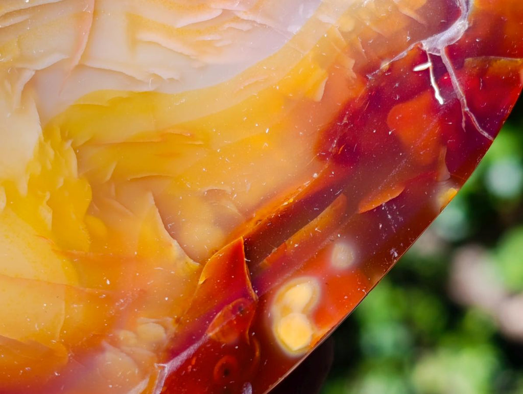 Polished and Natural Carnelian Agate Gemstone Bowls x 3 From Madagascar - Toprock Gemstones and Minerals 