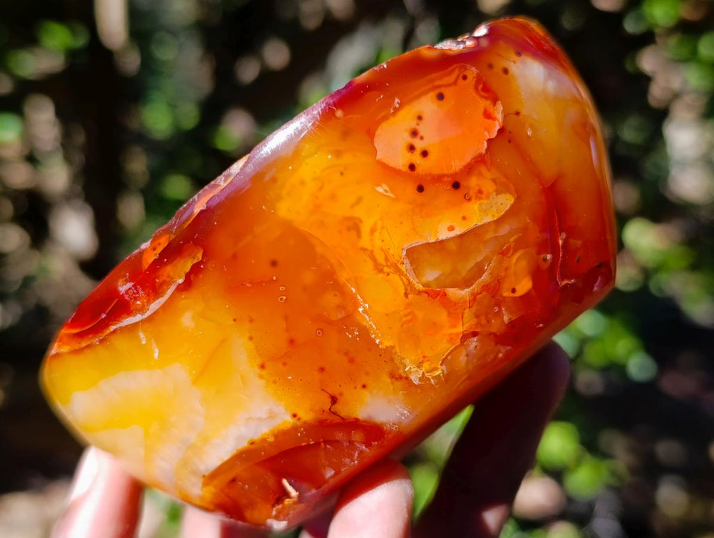 Polished and Natural Carnelian Agate Gemstone Bowls x 3 From Madagascar - Toprock Gemstones and Minerals 