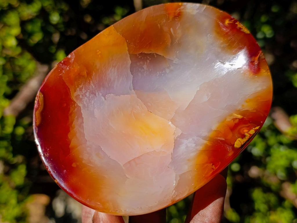 Polished and Natural Carnelian Agate Gemstone Bowls x 3 From Madagascar - Toprock Gemstones and Minerals 
