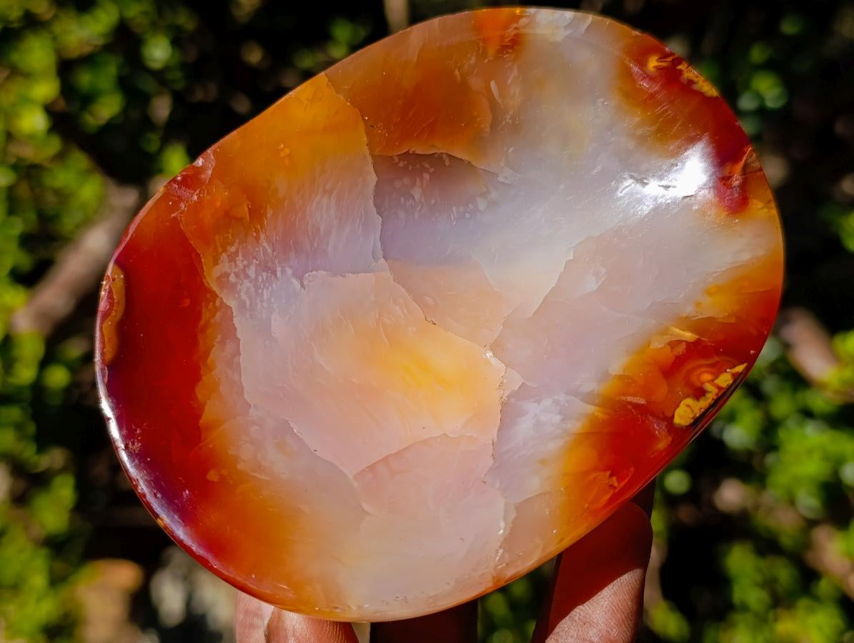 Polished and Natural Carnelian Agate Gemstone Bowls x 3 From Madagascar - Toprock Gemstones and Minerals 