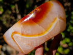 Polished and Natural Carnelian Agate Gemstone Bowls x 3 From Madagascar - Toprock Gemstones and Minerals 