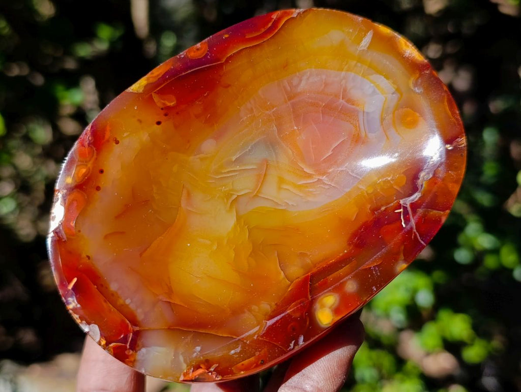 Polished and Natural Carnelian Agate Gemstone Bowls x 3 From Madagascar - Toprock Gemstones and Minerals 