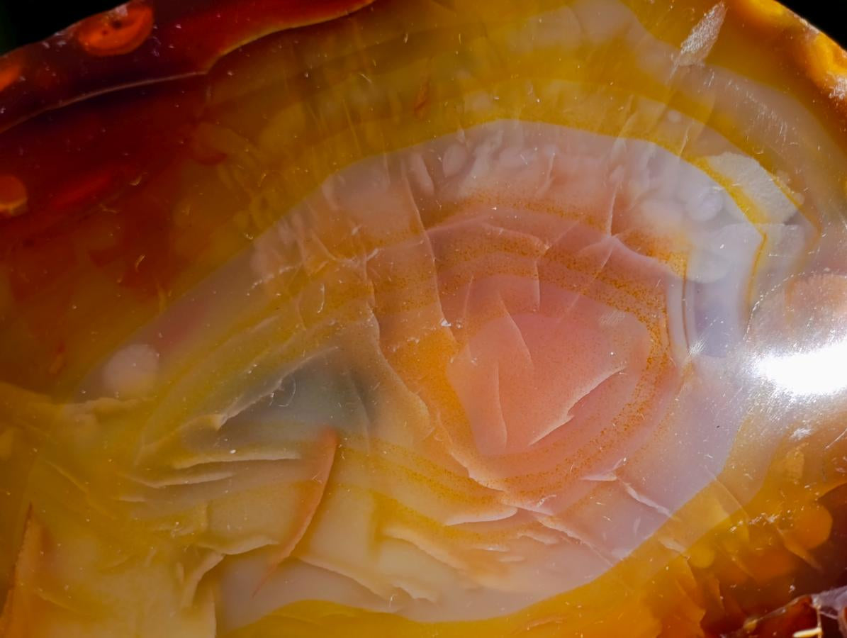 Polished and Natural Carnelian Agate Gemstone Bowls x 3 From Madagascar - Toprock Gemstones and Minerals 