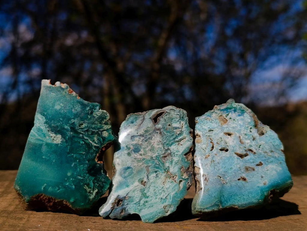 Polished One Side Mtorolite Chrysoprase Slices x 24 From Mutorashanga, Zimbabwe - Toprock Gemstones and Minerals 