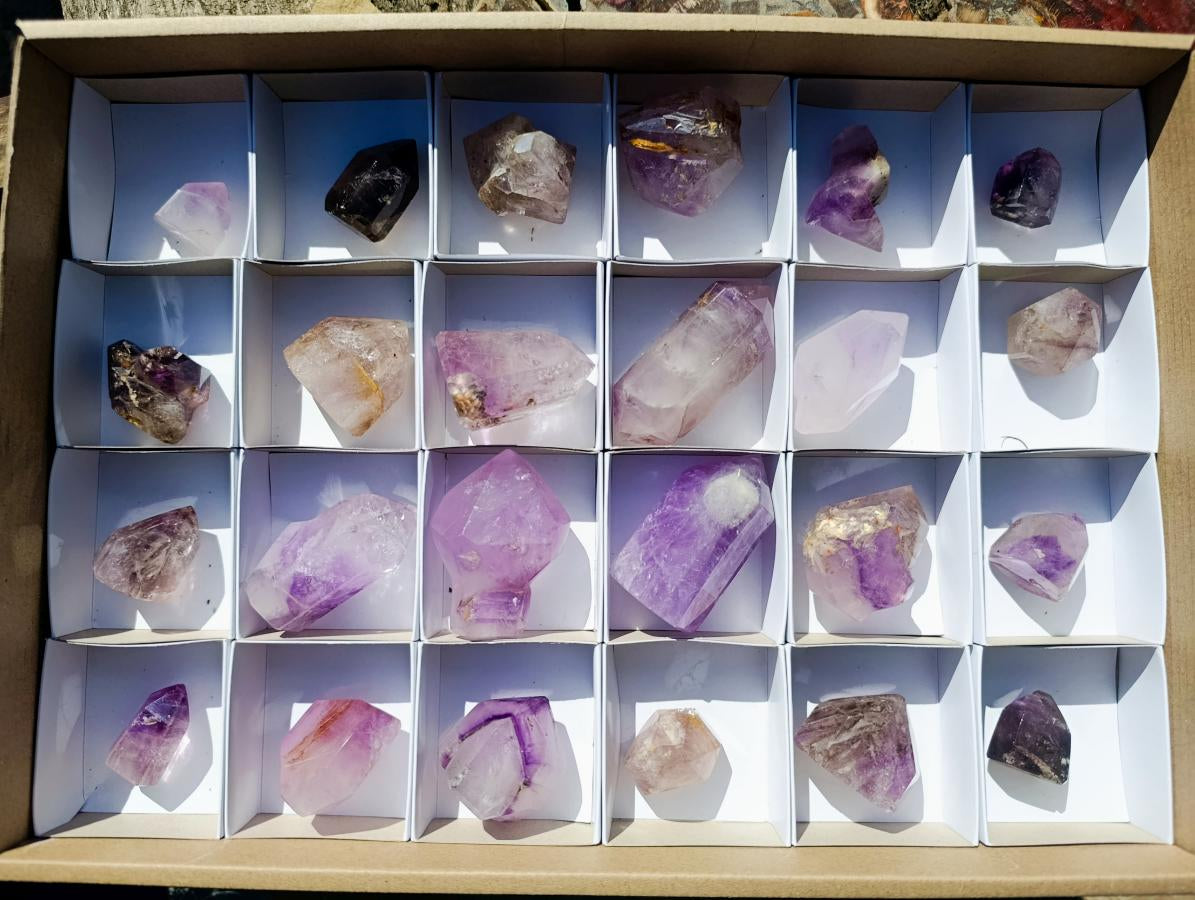 Polished Mixed Window Crystals x 24 From Akansobe, Madagascar - Toprock Gemstones and Minerals 