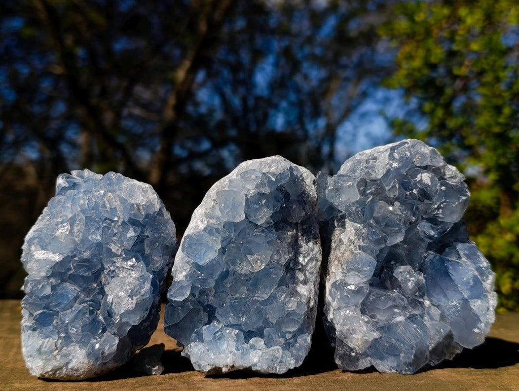 Natural Blue Celestite Specimens x 17 From Sakoany, Madagascar - Toprock Gemstones and Minerals 