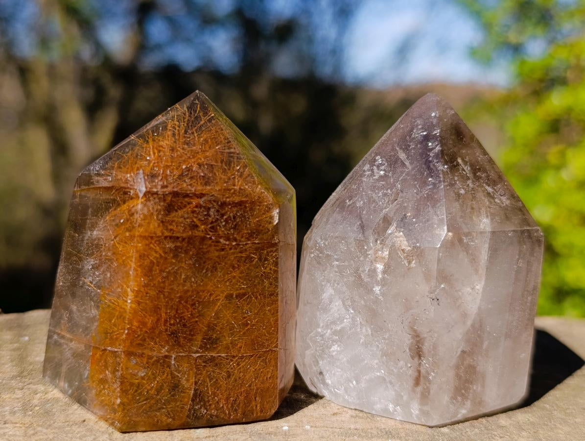 Polished Smokey Quartz Crystals x 12 From Madagascar - Toprock Gemstones and Minerals 