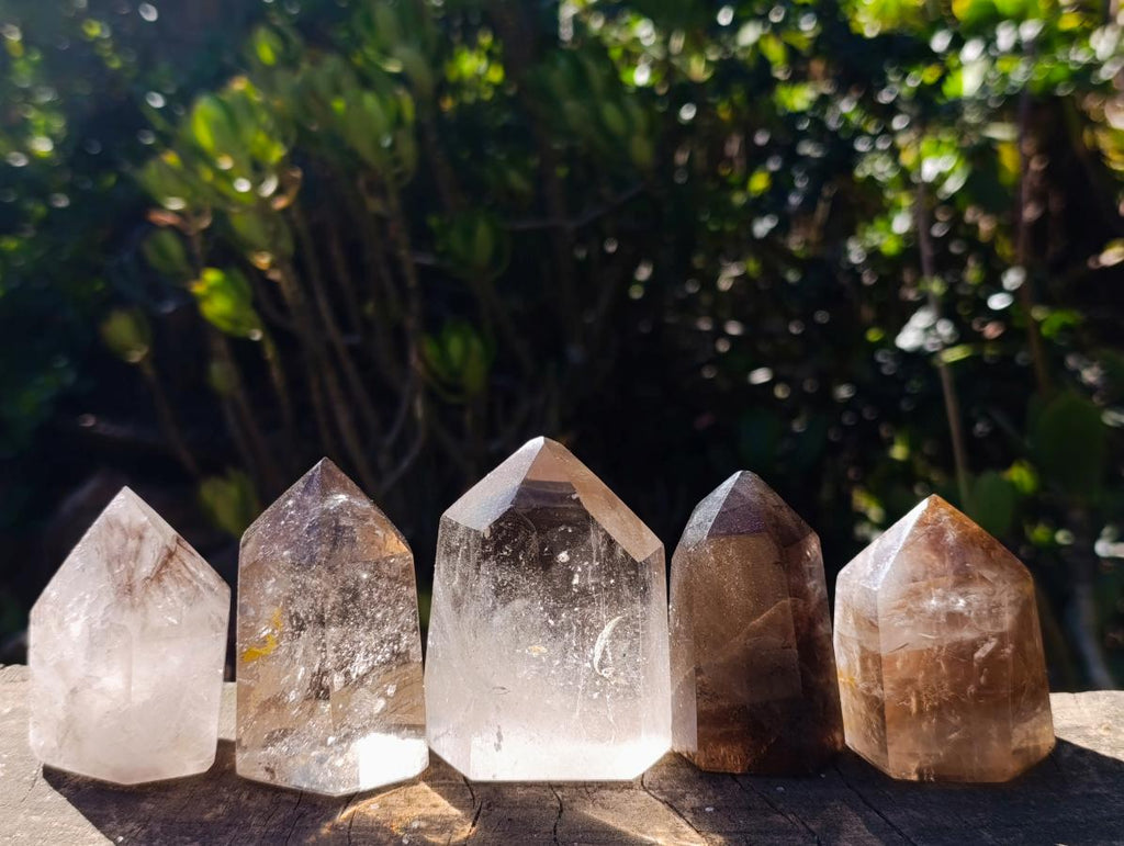 Polished Smokey Quartz Crystals x 12 From Madagascar - Toprock Gemstones and Minerals 
