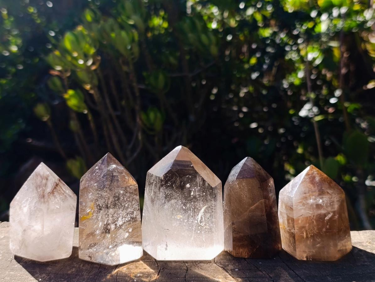 Polished Smokey Quartz Crystals x 12 From Madagascar - Toprock Gemstones and Minerals 