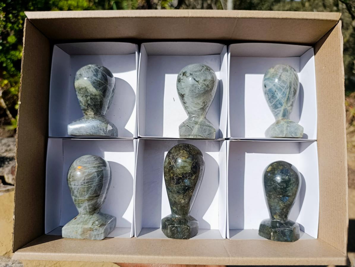 Polished Labradorite Stamp Handles x 6 From Madagascar - Toprock Gemstones and Minerals 