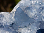 Polished and Natural Blue Celestite Hearts x 2 From Sakoany, Madagascar - Toprock Gemstones and Minerals 