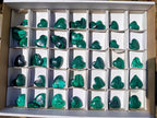 Hand Made Flower Banded Malachite Hearts x 42 From Congo - Toprock Gemstones and Minerals 
