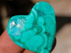 Hand Made Flower Banded Malachite Hearts x 42 From Congo - Toprock Gemstones and Minerals 