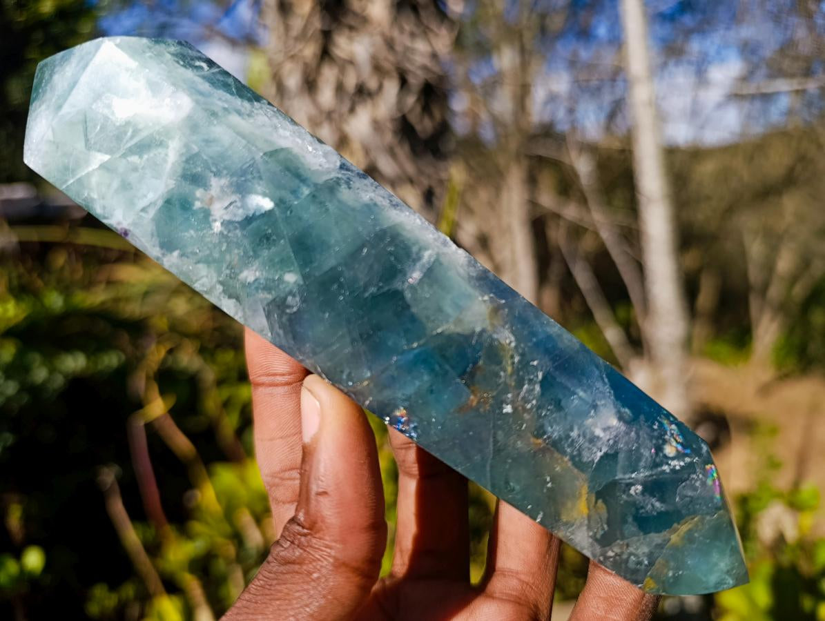 Polished Double Terminated Watermelon Fluorite Crystals x 3 From Uis, Namibia - Toprock Gemstones and Minerals 