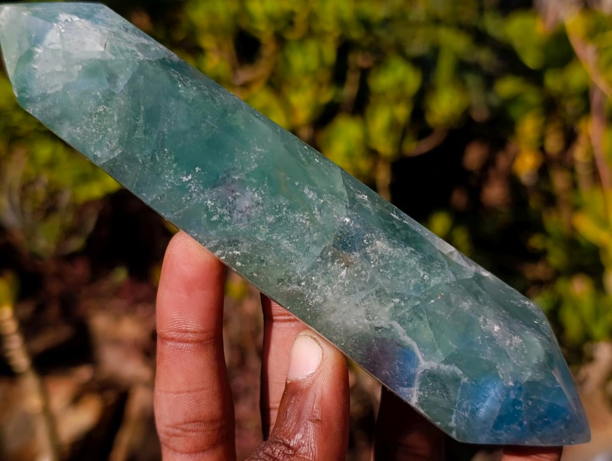 Polished Double Terminated Watermelon Fluorite Crystals x 3 From Uis, Namibia - Toprock Gemstones and Minerals 