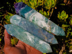 Polished Double Terminated Watermelon Fluorite Crystals x 3 From Uis, Namibia - Toprock Gemstones and Minerals 