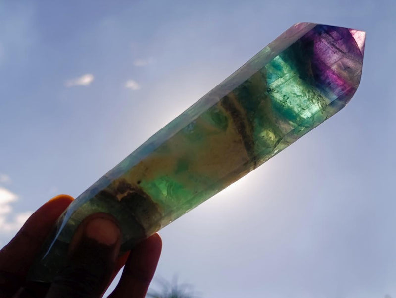 Polished Double Terminated Watermelon Fluorite Crystals x 3 From Uis, Namibia - Toprock Gemstones and Minerals 