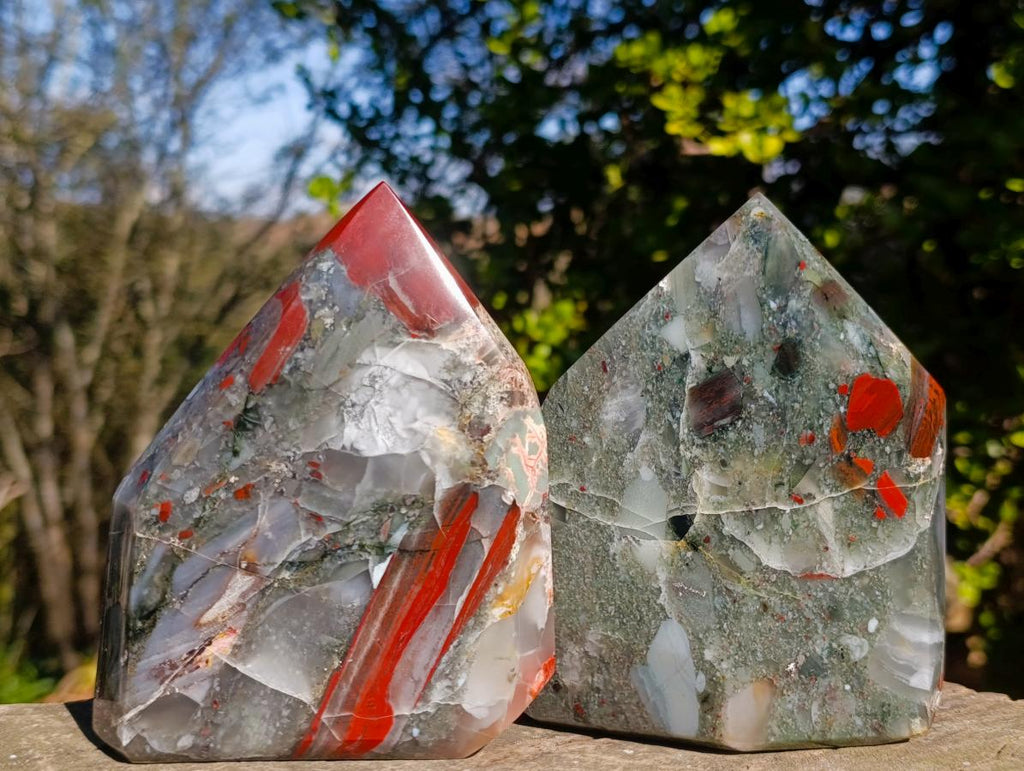 Polished Bloodstone Display Crystals x 2 From Swaziland - Toprock Gemstones and Minerals 