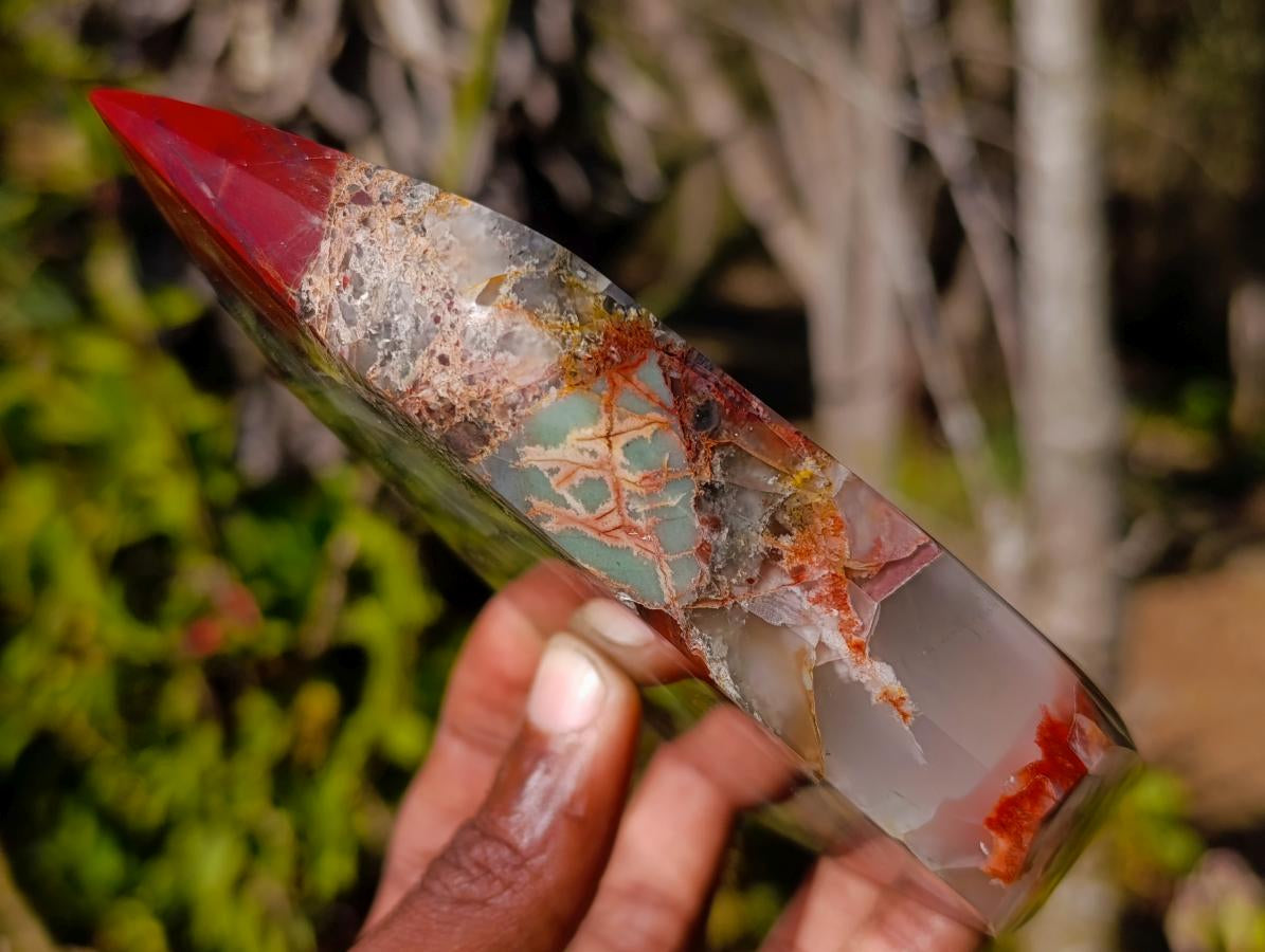 Polished Bloodstone Display Crystals x 2 From Swaziland - Toprock Gemstones and Minerals 