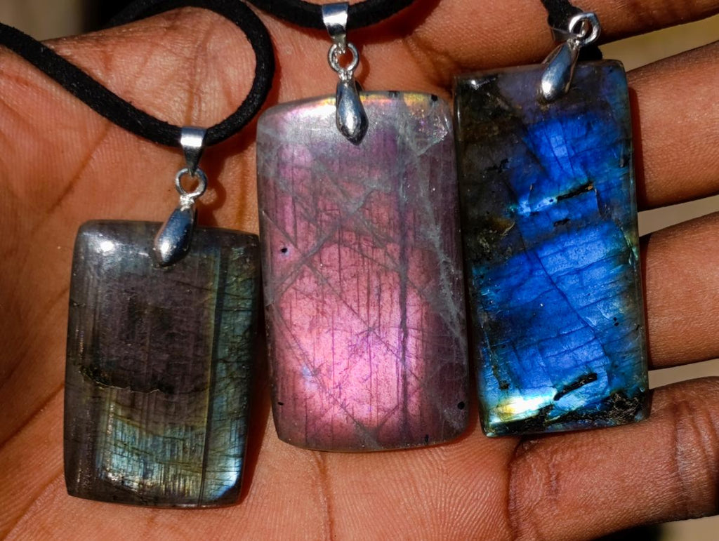Hand Made Labradorite Necklaces x 12 From Madagascar - Toprock Gemstones and Minerals 