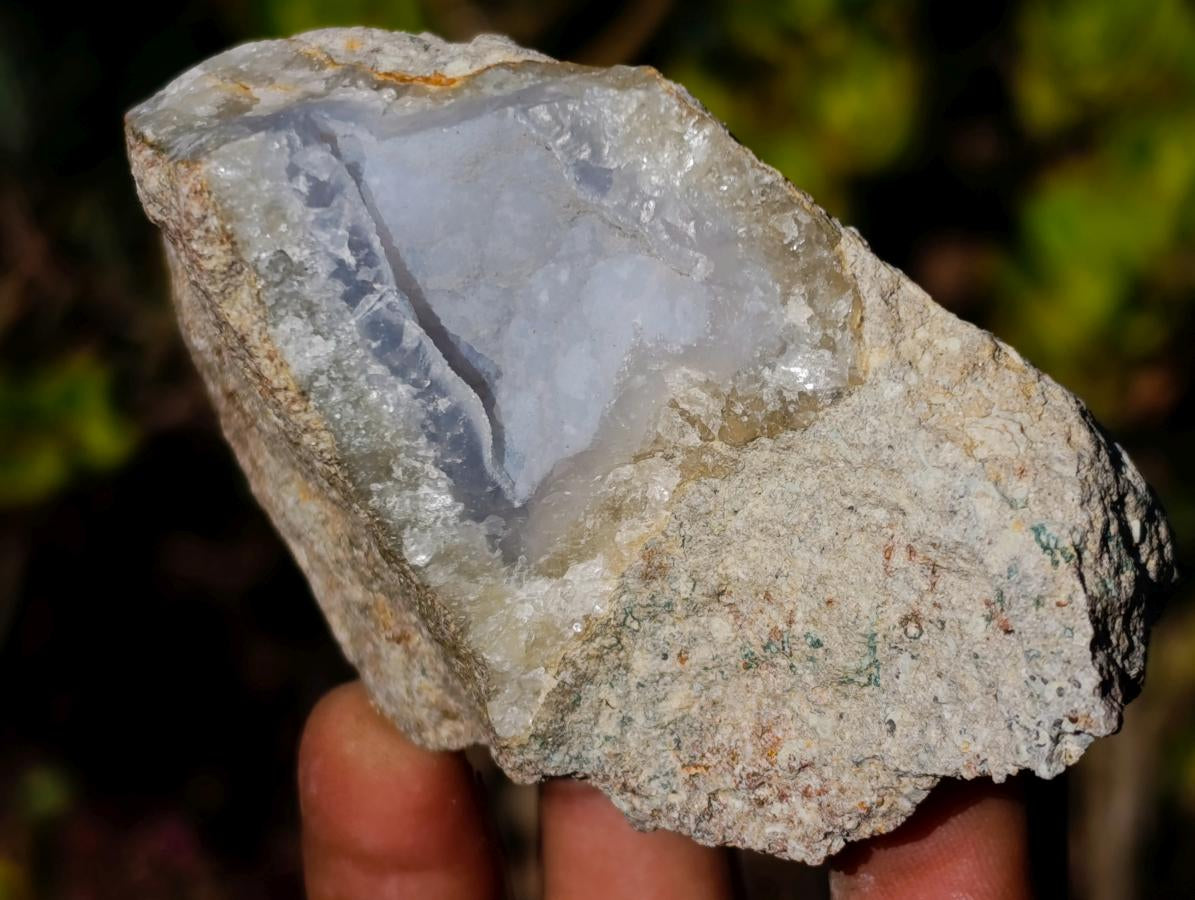 Natural Blue Lace Agate Geodes with Dog Tooth Calcite x 12 From Nsanje, Malawi - Toprock Gemstones and Minerals 