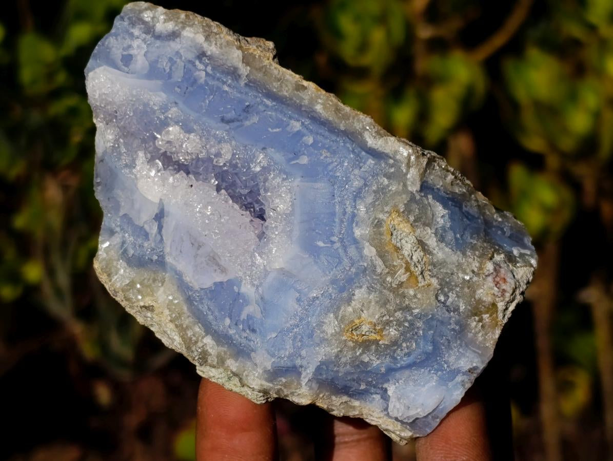 Natural Blue Lace Agate Geodes with Dog Tooth Calcite x 12 From Nsanje, Malawi - Toprock Gemstones and Minerals 
