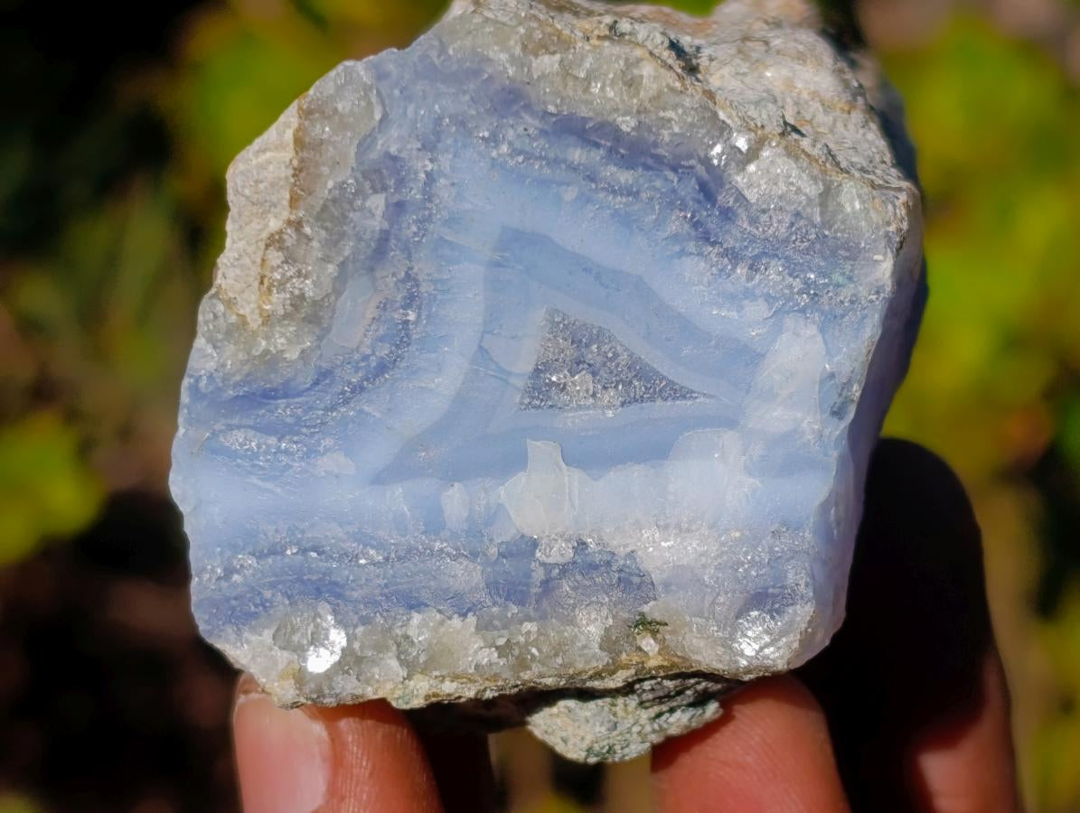 Natural Blue Lace Agate Geodes with Dog Tooth Calcite x 12 From Nsanje, Malawi - Toprock Gemstones and Minerals 