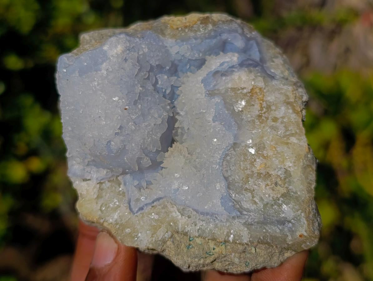 Natural Blue Lace Agate Geodes with Dog Tooth Calcite x 12 From Nsanje, Malawi - Toprock Gemstones and Minerals 