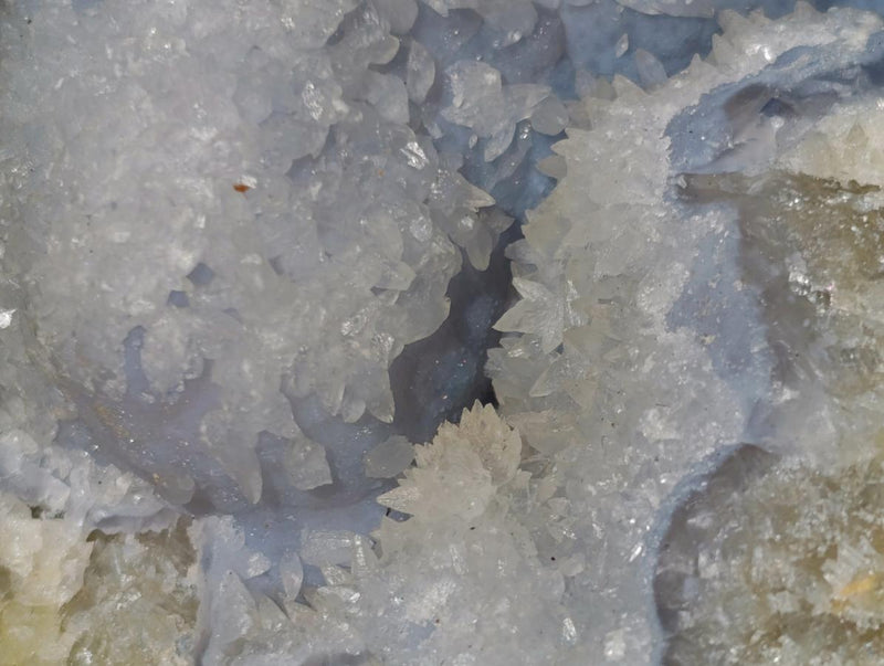 Natural Blue Lace Agate Geodes with Dog Tooth Calcite x 12 From Nsanje, Malawi - Toprock Gemstones and Minerals 