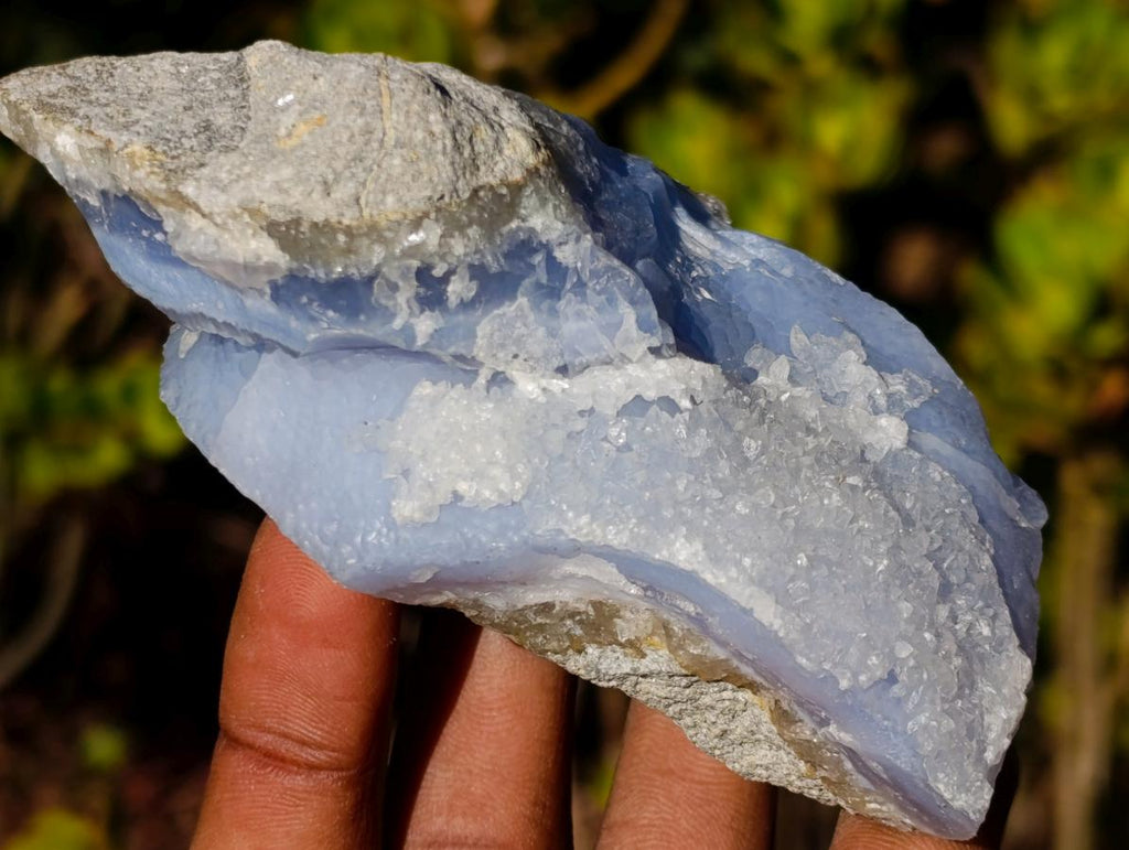 Natural Blue Lace Agate Geodes with Dog Tooth Calcite x 12 From Nsanje, Malawi - Toprock Gemstones and Minerals 