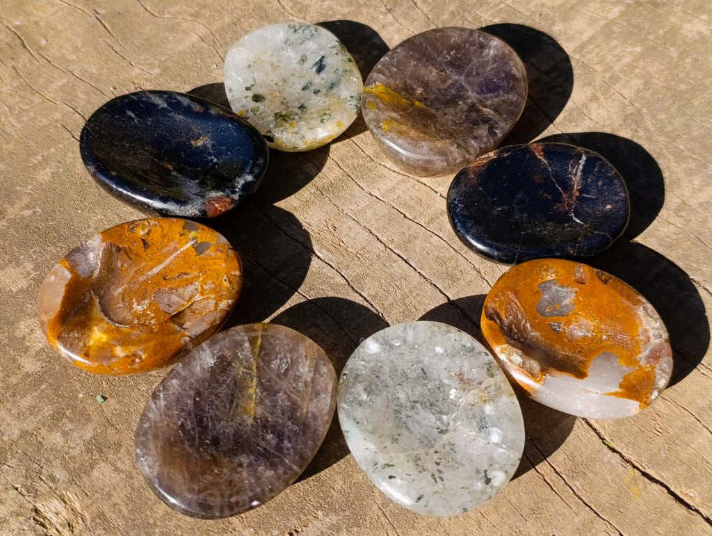 Polished Mixed Selected Multi Mineral Worry Stones x 19 From Madagascar - Toprock Gemstones and Minerals 