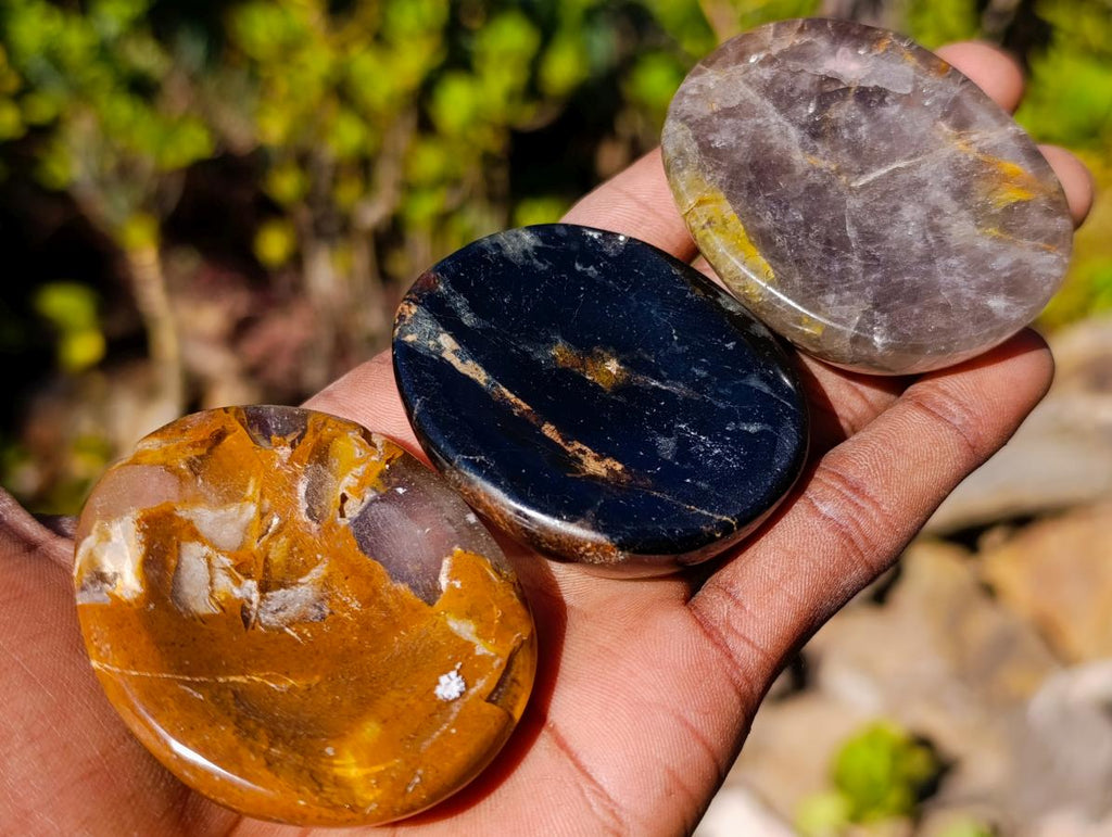 Polished Mixed Selected Multi Mineral Worry Stones x 19 From Madagascar - Toprock Gemstones and Minerals 