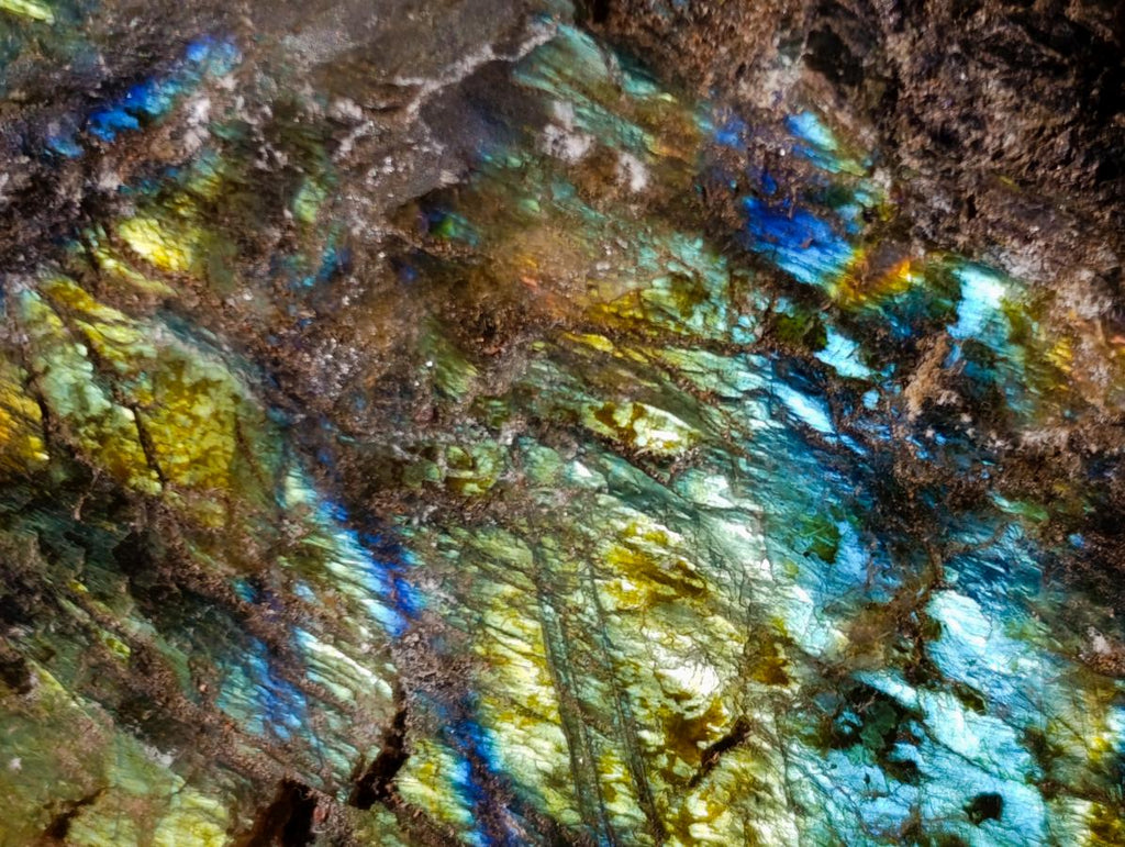 Polished One Side Labradorite Specimens x 3 From Madagascar - Toprock Gemstones and Minerals 