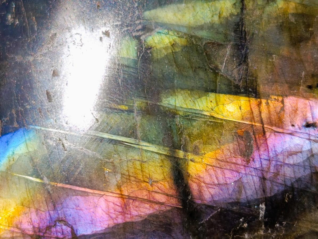 Polished One Side Labradorite Specimens x 3 From Madagascar - Toprock Gemstones and Minerals 