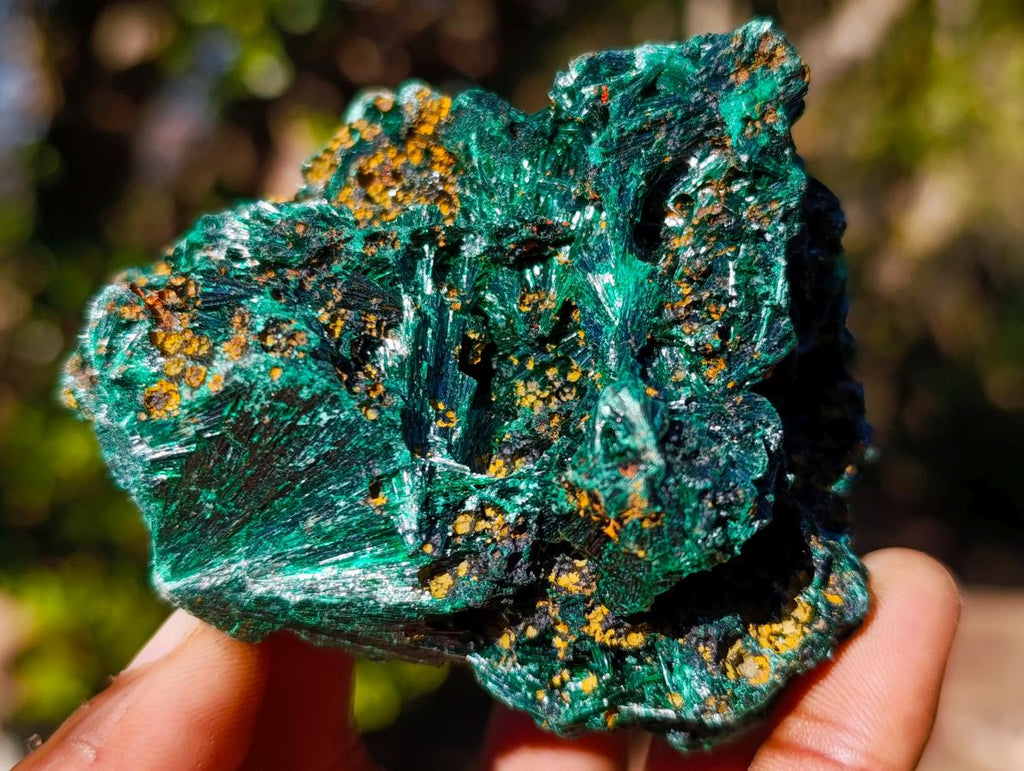 Natural Silky Malachite Specimens x 6 From Kasompe, Congo - Toprock Gemstones and Minerals 