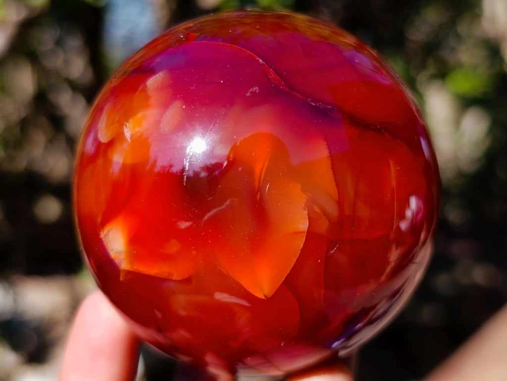 Polished and Natural Carnelian Agate Gemstone Spheres x 4 From Madagascar - Toprock Gemstones and Minerals 