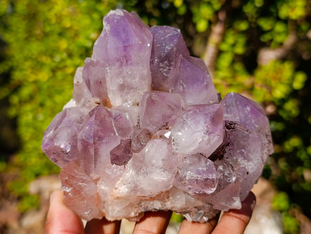 Natural Jacaranda Amethyst Crystal Clusters x 2 From Mumbwa, Zambia - Toprock Gemstones and Minerals 