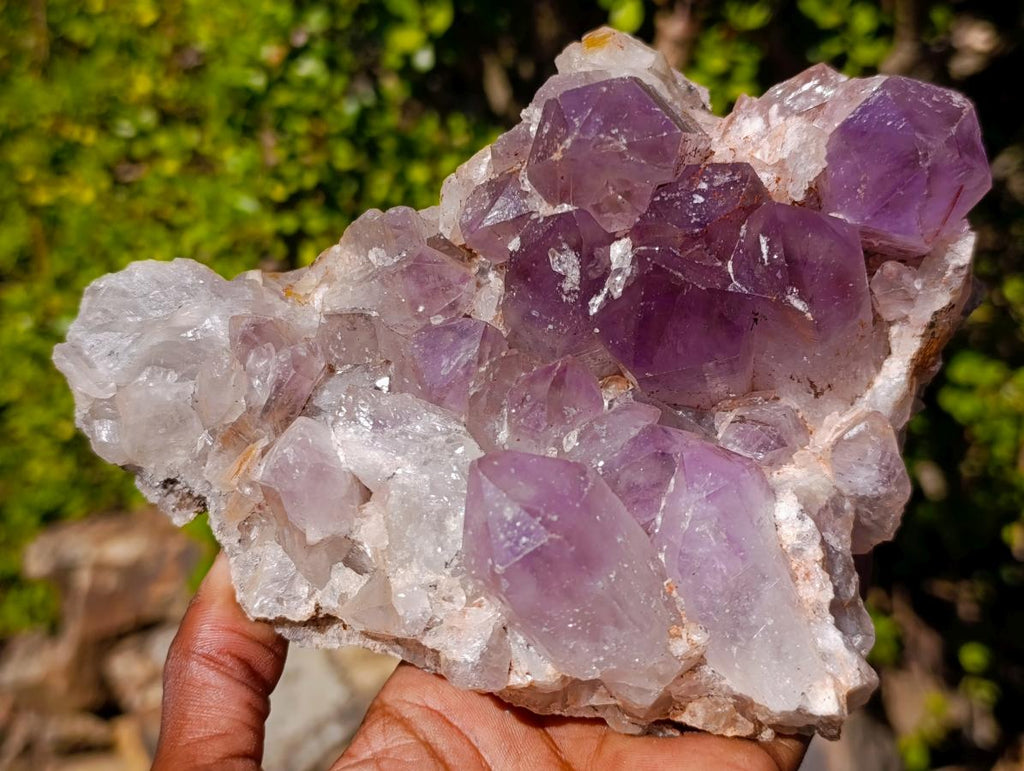 Natural Jacaranda Amethyst Crystal Clusters x 2 From Mumbwa, Zambia - Toprock Gemstones and Minerals 