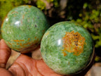 Polished Green Chrysoprase Spheres x 4 From Ambatondrazaka, Madagascar - Toprock Gemstones and Minerals 