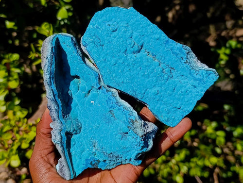 Natural Botryoidal Chrysocolla Specimens x 3 From Kulukuluku, Congo - Toprock Gemstones and Minerals 