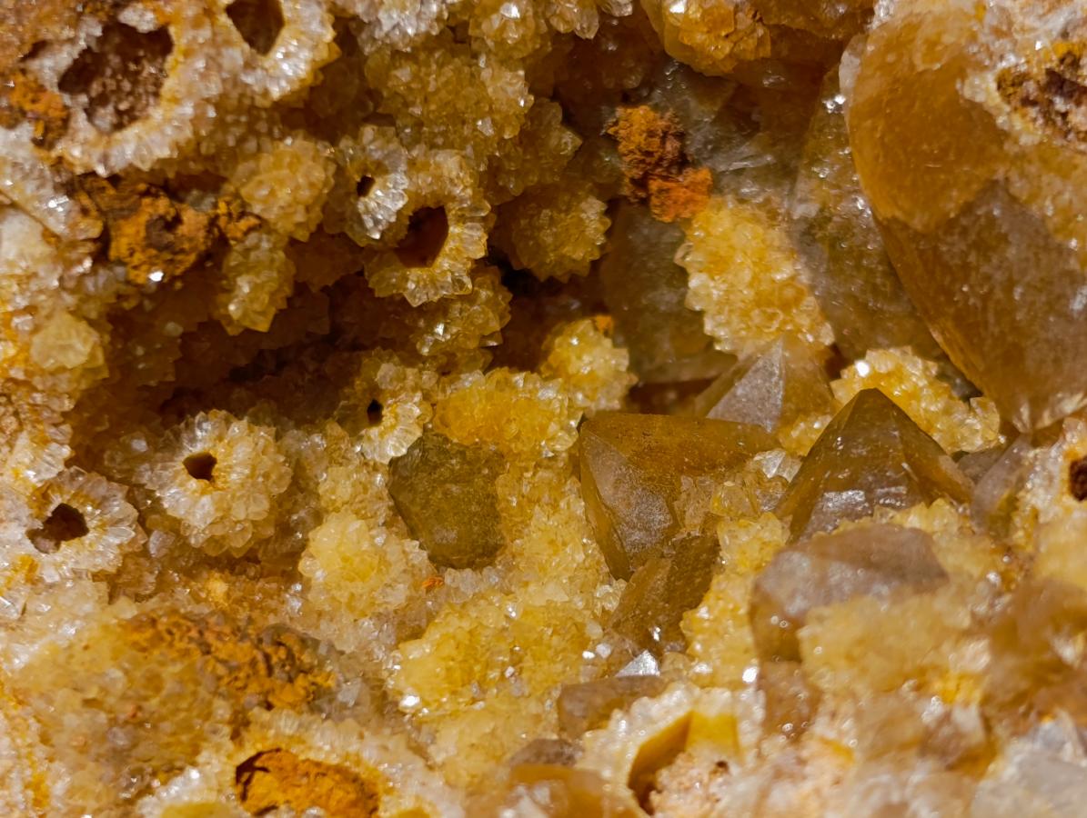 Natural Golden Limonite Quartz Crystal Clusters x 12 From Solwezi, Zambia - Toprock Gemstones and Minerals 